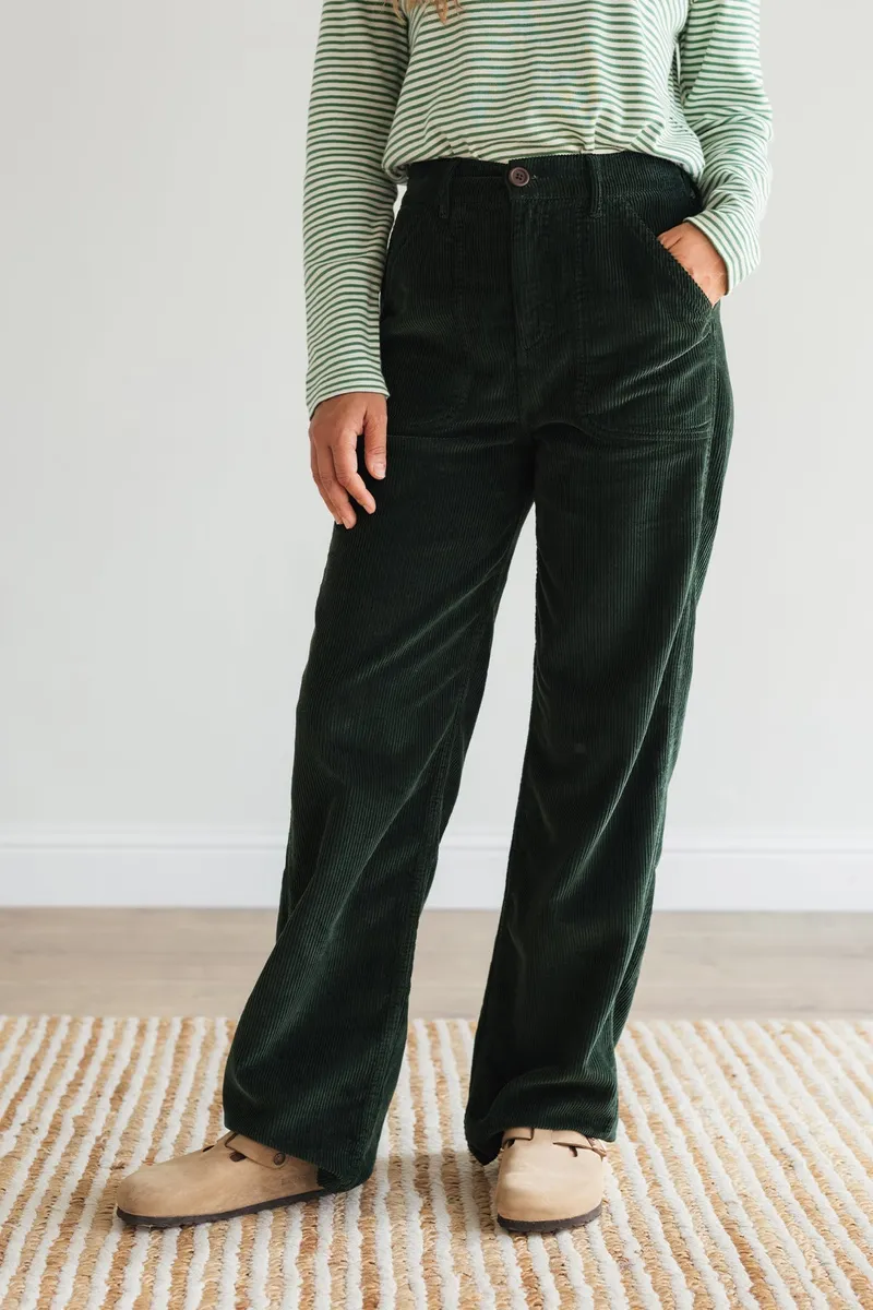 TWOTHIRDS TWOTHIRDS Damen vegan Hose Banna Dunkelgrün, Dunkelgrün, – Produktbild 1 von 2