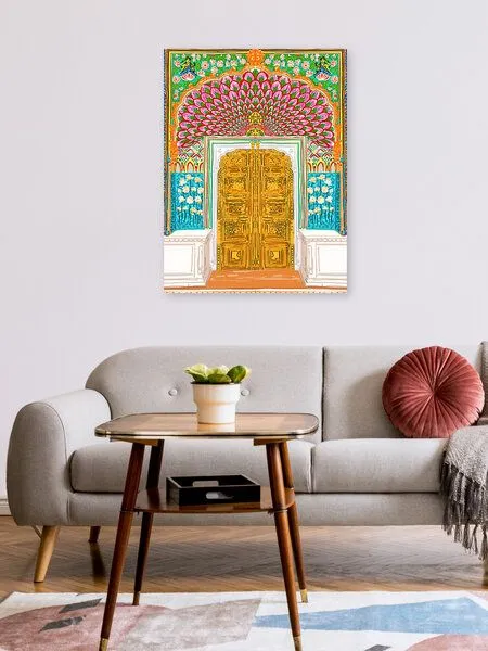 Photocircle Photocircle Poster / Leinwandbild - Jaipur Palace Front Entrance Door – Produktbild 2 von 4