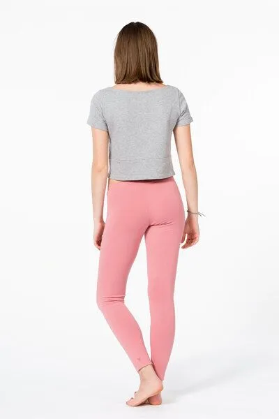 YOIQI YOIQI Yoga Leggings aus Bio-Baumwolle mit langem Bein, Apricot(rosa), – Produktbild 2 von 3