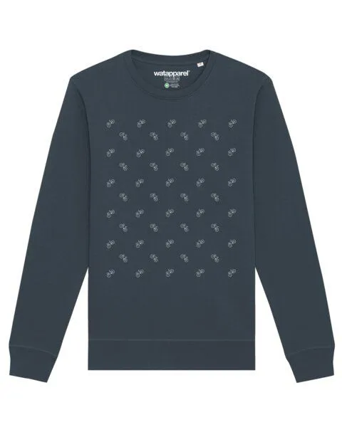 watapparel watapparel Sweatshirt Unisex Fahrräder, India ink grey, – Produktbild 1 von 3