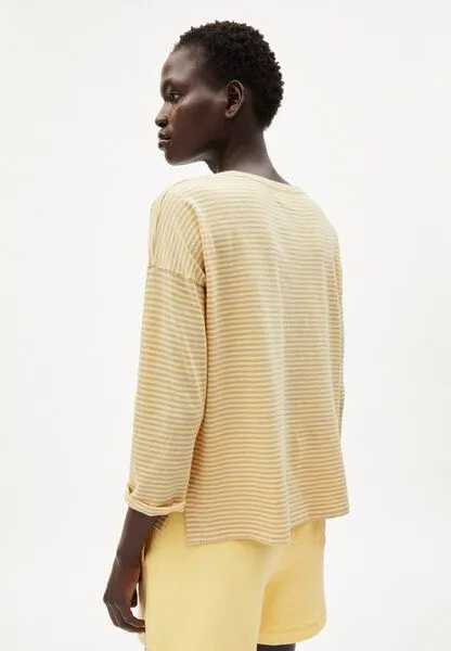 ARMEDANGELS ARMEDANGELS SIANAA LOVELY STRIPES - Damen Longsleeve Oversized Fit aus Bio-Baumwolle, Straw-light desert, – Produktbild 2 von 4