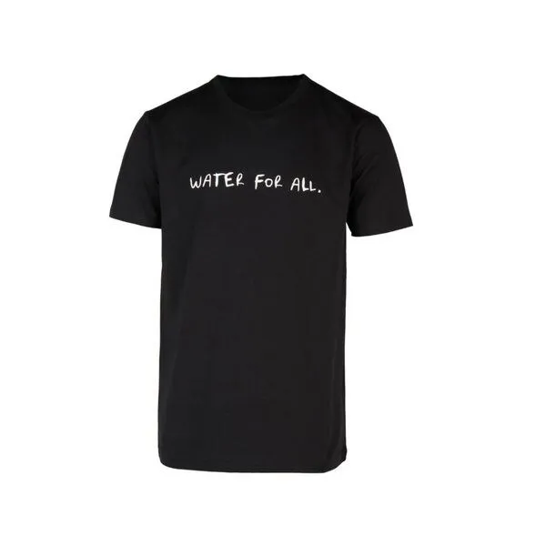 VIVA CON AGUA Biobaumwoll Unisex T-Shirt Schwarz mit Motiv WATER FOR ALL von Viva con Agua – Produktbild 1 von 4