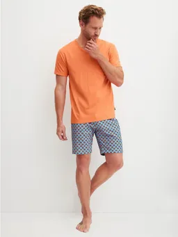 CALIDA CALIDA Shorty Relax Imprint 4 (2 tlg) mit V-Ausschnitt und kurzen Ärmeln, Hose gemustert – Produktbild 1 von 1