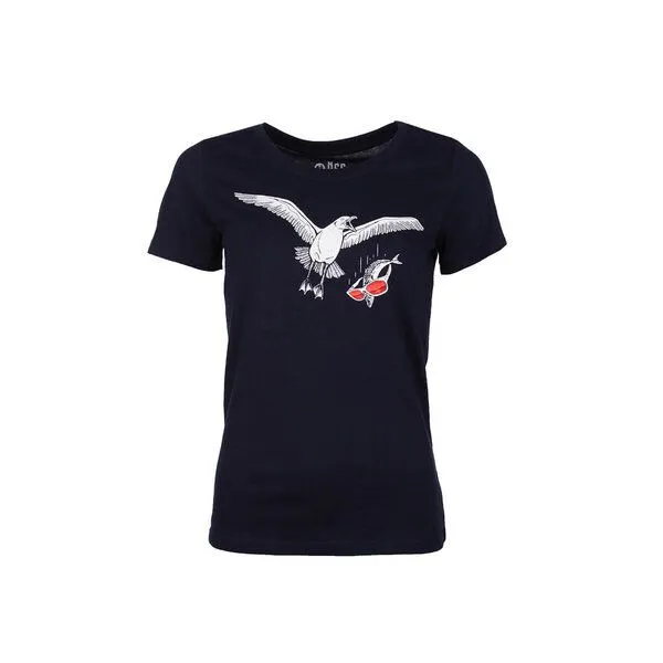 FÄDD FÄDD Damen T-Shirt Rundhals aus Bio-Baumwolle "SEETEST", Navy (blau), – Produktbild 1 von 3