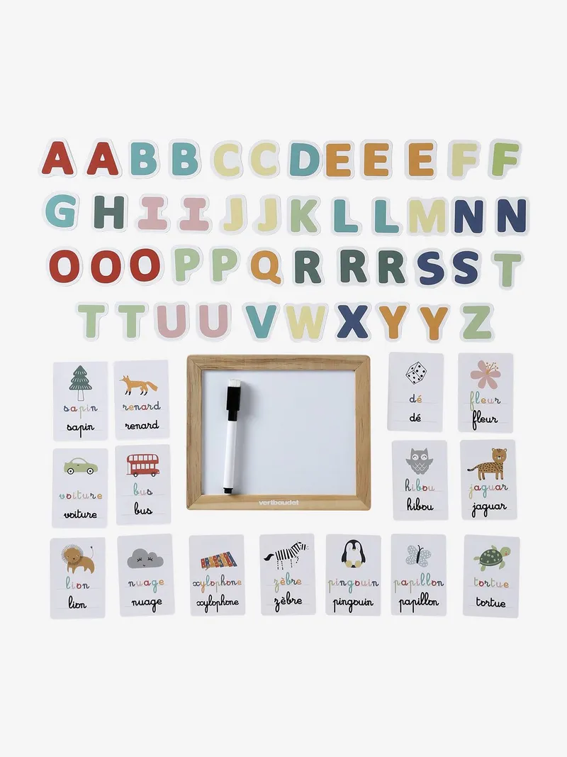 Vertbaudet Buchstaben-Lernspiel aus Holz FSC® für Kinder, Weiß, – Produktbild 2 von 3