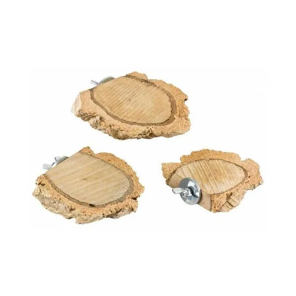 Kork-Deko Kork-Deko 3er Set Vogel-Sitzbrettchen aus Naturkork-Rinde – Produktbild 2 von 6