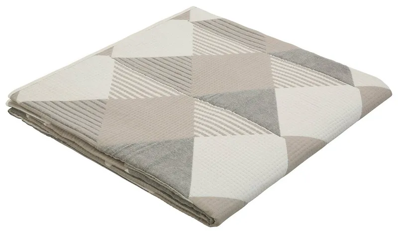 OTTO home Tagesdecke Maris, 1 Stück, Landhausstil, Karo-Muster, recyceltes Material, für Kinder und Erwachsene, hautfreundlich, Recyceltes Material, Beige, – Produktbild 3 von 4