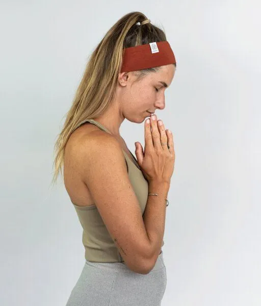 obumi obumi STIRNBAND SCHMAL AUS BIO JERSEY IN VIELEN FARBEN, Henna, – Produktbild 3 von 4