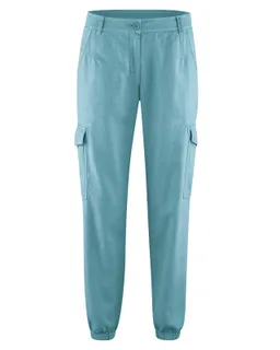 HempAge Hempage Damen vegan Cargo Hose Sportlich Wave Blau – Produktbild 1 von 1