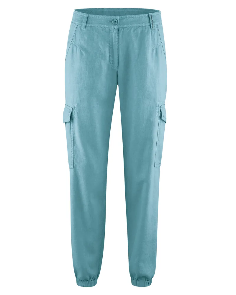 HempAge Hempage Damen vegan Cargo Hose Sportlich Wave Blau, Blau, – Produktbild 1 von 2