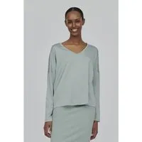 Basic Apparel Basic Apparel Langarmshirt V-Neck JOLINE aus Tencel (Lyocell), Grün (slate gray), – Produktbild 1 von 1