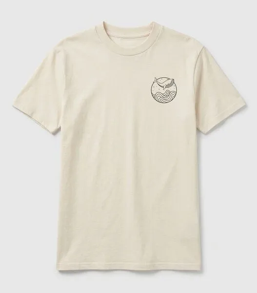 vis wear vis wear Wal zwischen Ozean und Wellen - Pure Natural Bio Baumwolle Shirt, Natural, – Produktbild 2 von 3