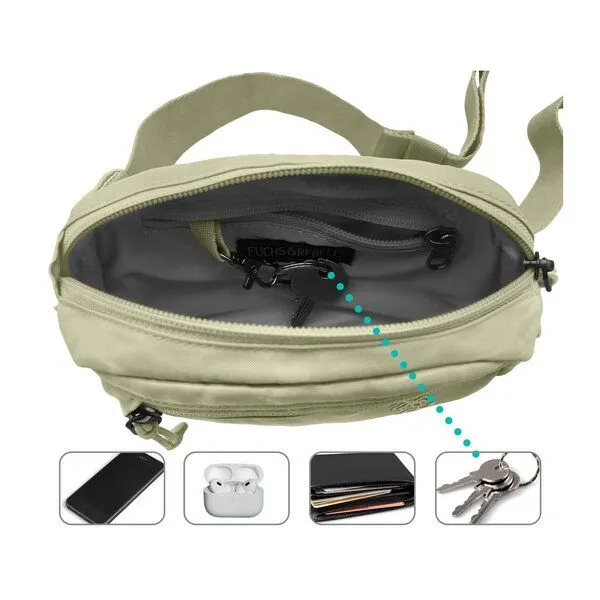FUCHS & REBELL FUCHS & REBELL MIKA Mini Hip Bag Anti-Diebstahl, Sage green, – Produktbild 4 von 4