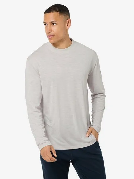 Super.Natural Super.Natural M Casual Rib Bio J LS für Herren, White stone melange, – Produktbild 1 von 4