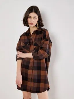 Apricot Apricot Hemdblusenkleid Hemdkleid mit großem Karomuster – Produktbild 1 von 1