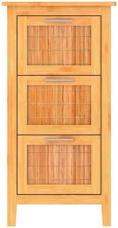 Eisl Eisl Unterschrank Bambus Badschrank schmal mit 3 Schubladen, Braun, – Produktbild 2 von 5