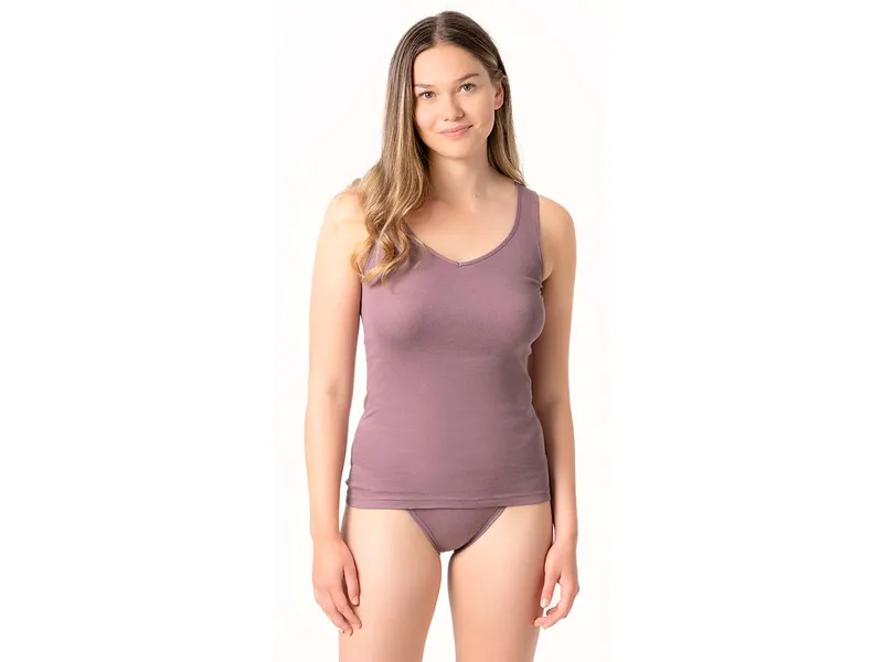 Living Crafts Living Crafts - Damen V-Neck-Trägertop (100% Bio-Baumwolle), Lila, – Produktbild 3 von 4