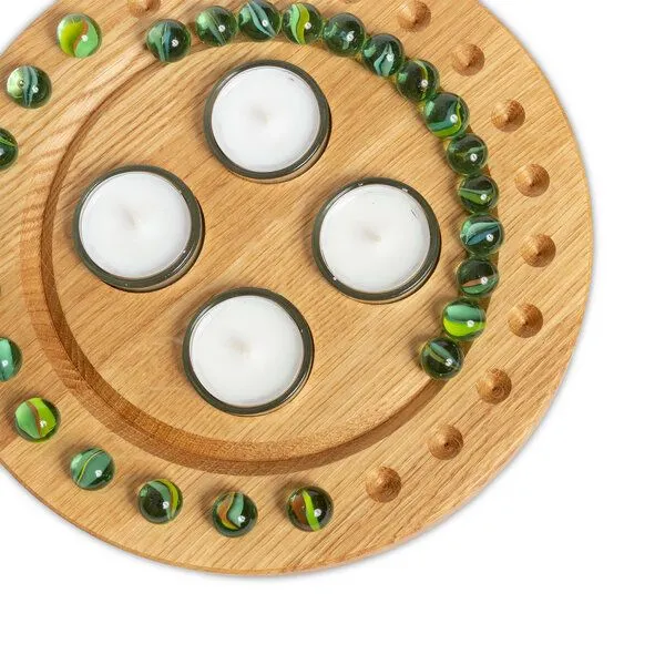 klotzaufklotz klotzaufklotz Adventskalender und Adventskranz mit Teelichtern, Schwarz-anthrazit, – Produktbild 5 von 8