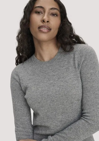 hessnatur hessnatur Strickkleid Regular aus Bio-Schurwolle mit Cashmere, Grau, – Produktbild 2 von 4
