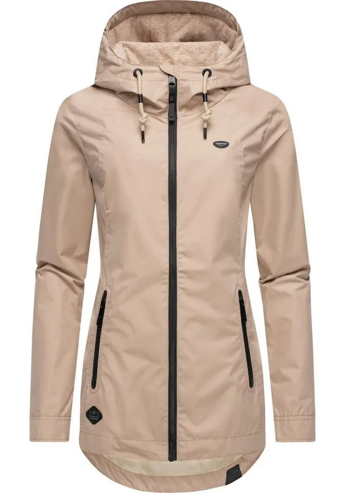 ragwear ragwear Outdoorjacke Zuzka stylische Übergangsjacke mit großer Kapuze, Braun, – Produktbild 2 von 4