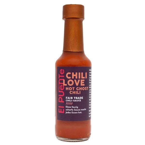 El Puente El Puente Chili Love Sauce - Ghost Chili extrem scharf | Fair Trade | Vegan | Glutenfrei, Mehrfarbig, – Produktbild 1 von 1