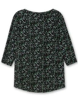 sheego 3/4-Arm-Shirt schwarz-gemustert – Produktbild 1 von 1