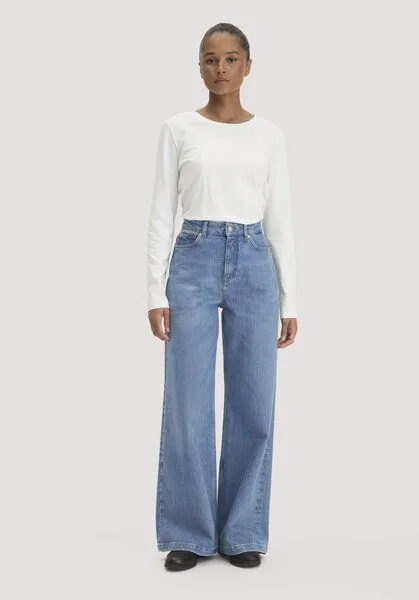hessnatur hessnatur Jeans Super Wide Leg aus Bio-Denim, Medium blue, – Produktbild 1 von 3