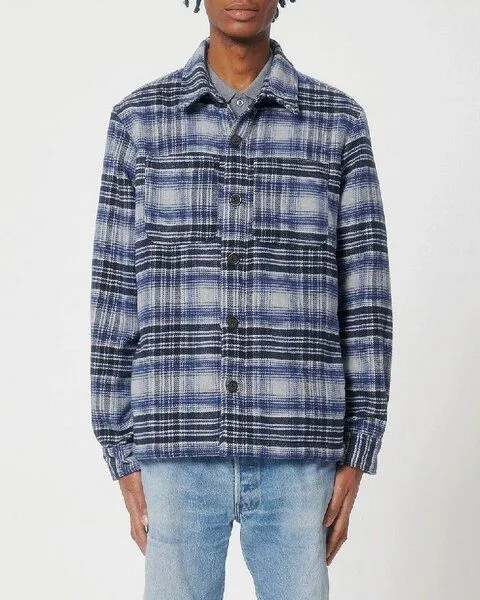 YTWOO YTWOO Overshirt im Karolook für Damen und Herren | Hemdjacke | Holzfällerjacke | aus recyceltem PET, Blau kariert, – Produktbild 4 von 4