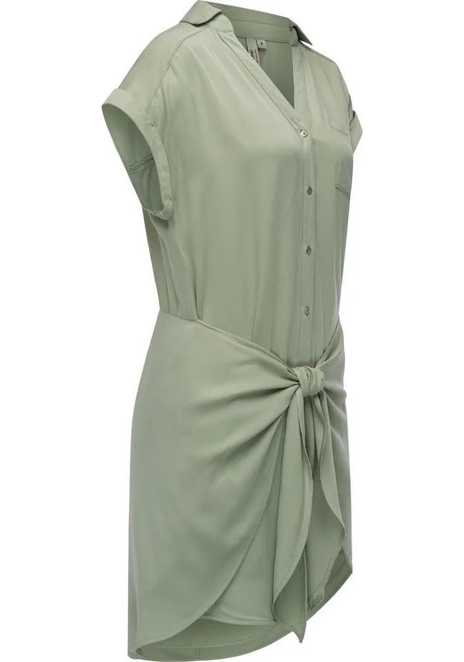 ragwear ragwear Blusenkleid Bahaya stylisches Damen Sommerkleid mit Bindeband, Grün, – Produktbild 2 von 2