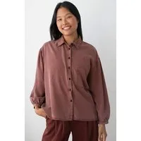 TWOTHIRDS TWOTHIRDS Damen vegan Bluse Recco Weinrot – Produktbild 1 von 1