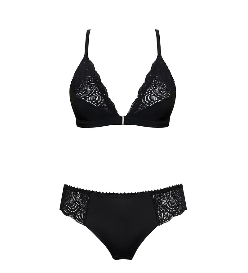 Anekdot Anekdot Damen vegan Set Earth Slips & Bralette, Schwarz, – Produktbild 1 von 2