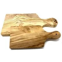 Olivenholz erleben Olivenholz erleben 2er Set Schneidebrett mit Griff 27 cm + 23 cm aus Olivenholz – Produktbild 1 von 1