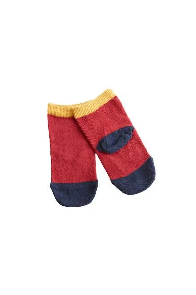 Leela Cotton Leela Cotton Baby/Kinder Socken aus 98% Bio-Baumwolle, Kirschrot/dunkelblau/senfgelb, – Produktbild 1 von 1