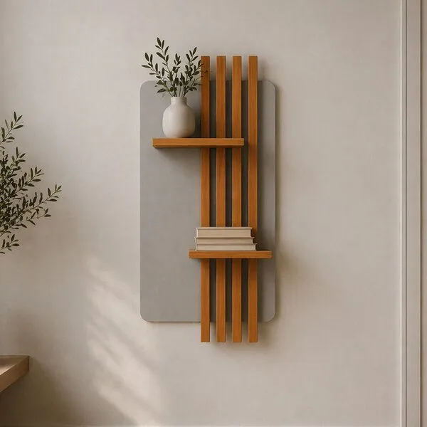 Living Oak Living Oak Wandregal Eiche No.06, Lichtgrau, – Produktbild 1 von 4