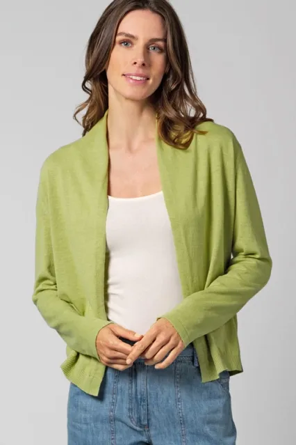 HempAge Hempage Damen vegan Strickjacke Mit Schalkragen Bambusgrün, Grün, – Produktbild 2 von 2