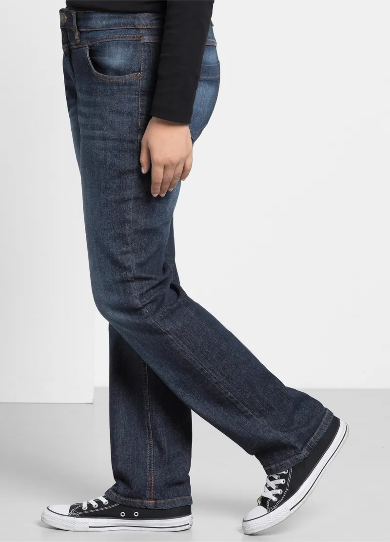 sheego Gerade Jeans dark blue denim, Dark blue denim, – Produktbild 2 von 2