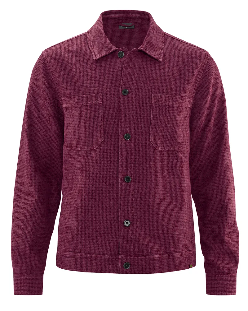 HempAge HempAge Herren vegan Jacke Hahnentritt Karomuster Weinrot, Rot, – Produktbild 1 von 2