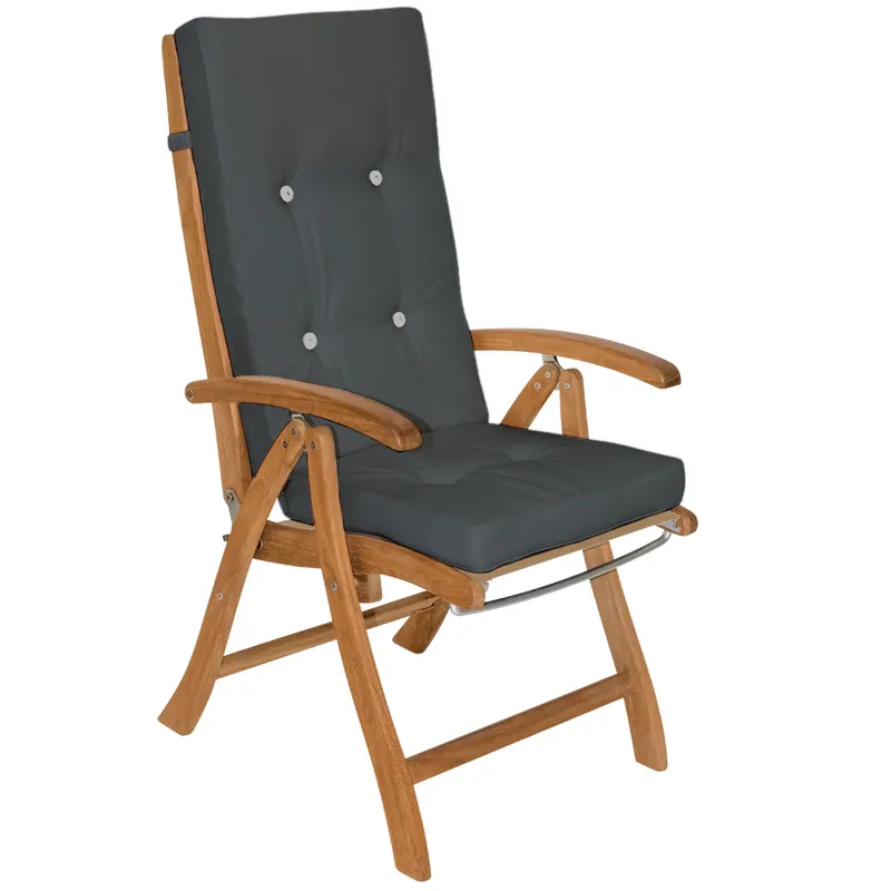 Casaria® Casaria Deuba 6er Set Stuhlauflage für Hochlehner - anthrazit – Produktbild 1 von 1