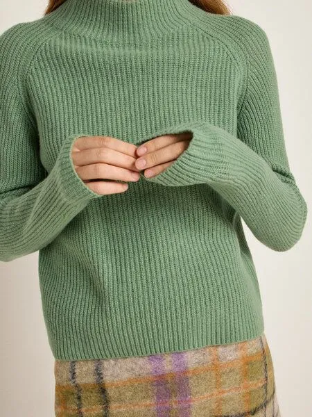LANIUS LANIUS Grobstrickpullover aus Bio-Merinowolle, Sage, – Produktbild 4 von 4