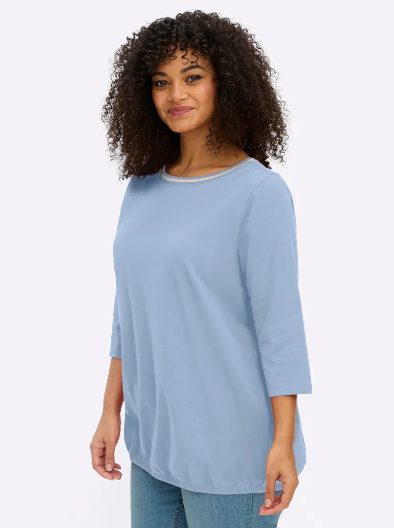 sheego 3/4-Arm-Shirt eisblau, Eisblau, – Produktbild 2 von 2
