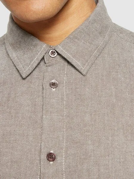 KnowledgeCotton Apparel KnowledgeCotton Apparel Heavy Twill Flannel Hemd Regular Fit aus Bio-Baumwolle, Hellbraun (demitasse), – Produktbild 5 von 5