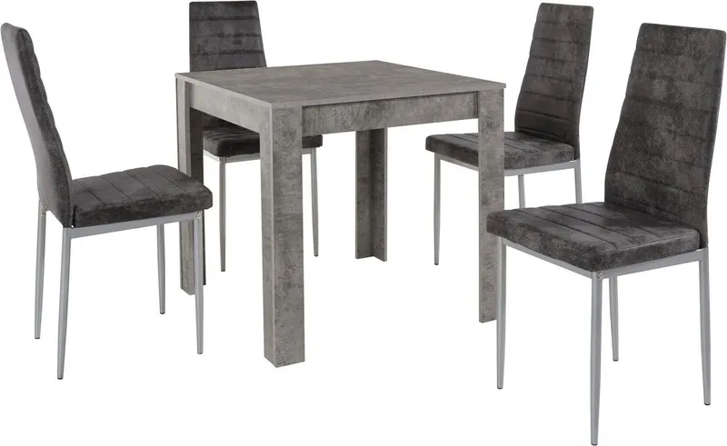 OTTO home Essgruppe, (Set, 5-tlg), Tischgruppe für kleine Räume, Grau, – Produktbild 3 von 5