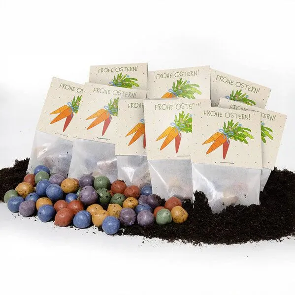 Die Stadtgärtner Die Stadtgärtner 10x5 Blumenmurmeln im Tütchen "Möhren" I Ostergeschenk für Kinder I Kleinigkeit zu Ostern I Geschenk zu Ostern I Kleine Geschenk für Osternest oder Osterkörbchen – Produktbild 3 von 4