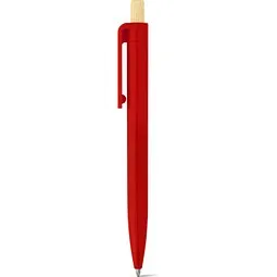hi!dea™ hi!dea™ ZARA. Kugelschreiber aus ABS mit Bambusdruckknopf, Rot, – Produktbild 1 von 1