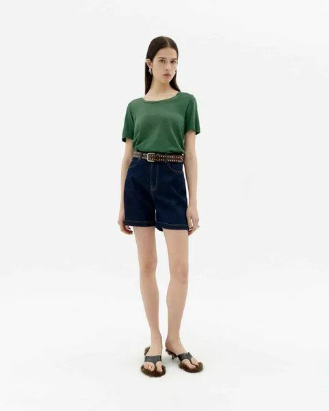 thinking mu thinking mu Damen T-Shirt - Cassia Tee - aus einem Hanf/Bio-Baumwolle Mix, Grün, – Produktbild 2 von 4