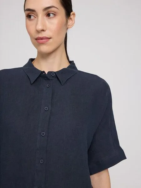 Mazine Mazine Sommerbluse Linen 1/2 - aus 100% Leinen, Ink blue (blau), – Produktbild 2 von 3
