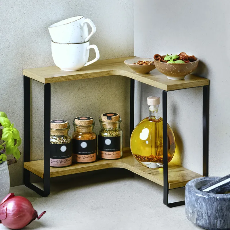 Kesper Küchen-Eckregal "MDF", Braun | schwarz, – Produktbild 2 von 2