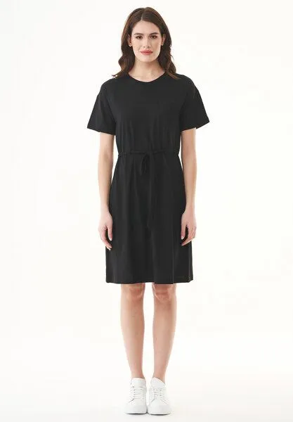 ORGANICATION ORGANICATION Slub-Jersey-Kleid aus Bio-Baumwolle, Schwarz(black), – Produktbild 2 von 4