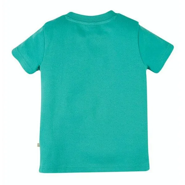 Frugi Frugi T-Shirt Elefant in Pazifik-grün Carsen Applique T-Shirt – Produktbild 3 von 3