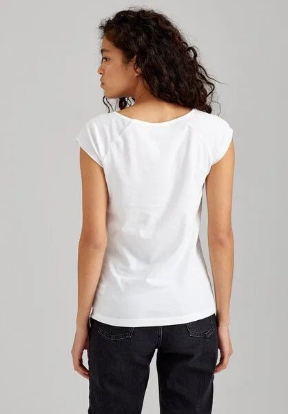 THOKKTHOKK ThokkThokk TT01 Cap Sleeve T-Shirt Damen (GOTS, vegan, Bio-Baumwolle), Weiss, – Produktbild 4 von 6
